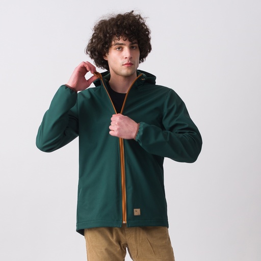 Erdőzöld vastag férfi kabát