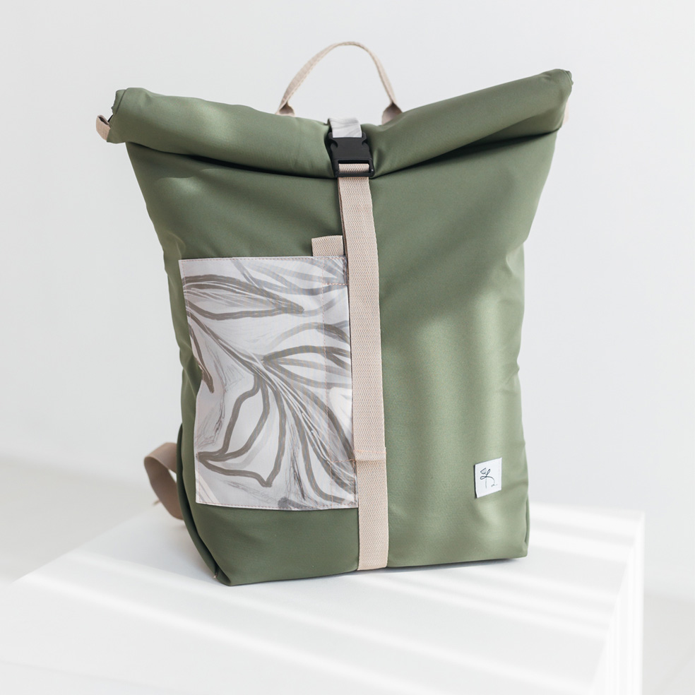 Rucsac rolltop frunze de măslin